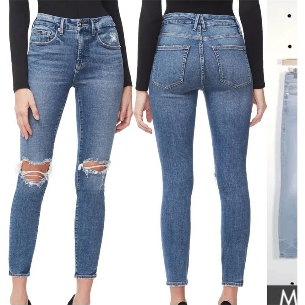 NWT Good American Good Legs High Waist Crop Skinny Jeans B261